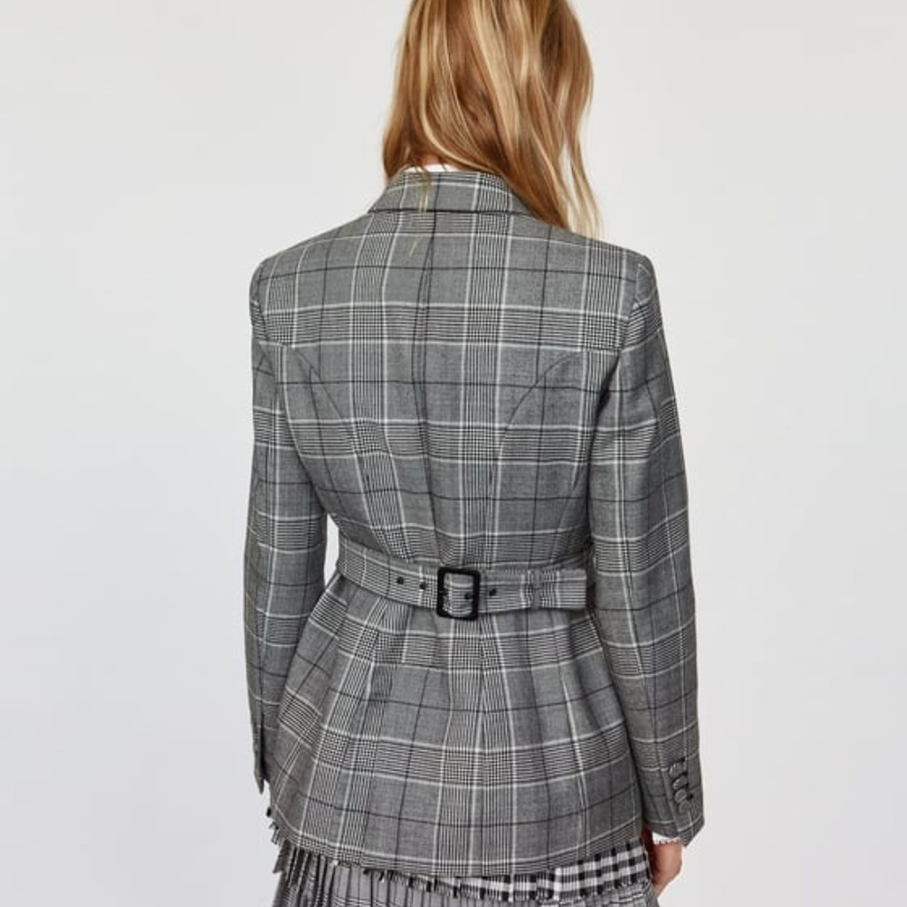 Zara Studio Wool Checked Blazer - Picture 5 of 7